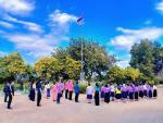 กิจกรรมเคารพธงชาติ  สวดมนต์ ร้องเพลงชาติสามสี  ออกกำลังกาย แ